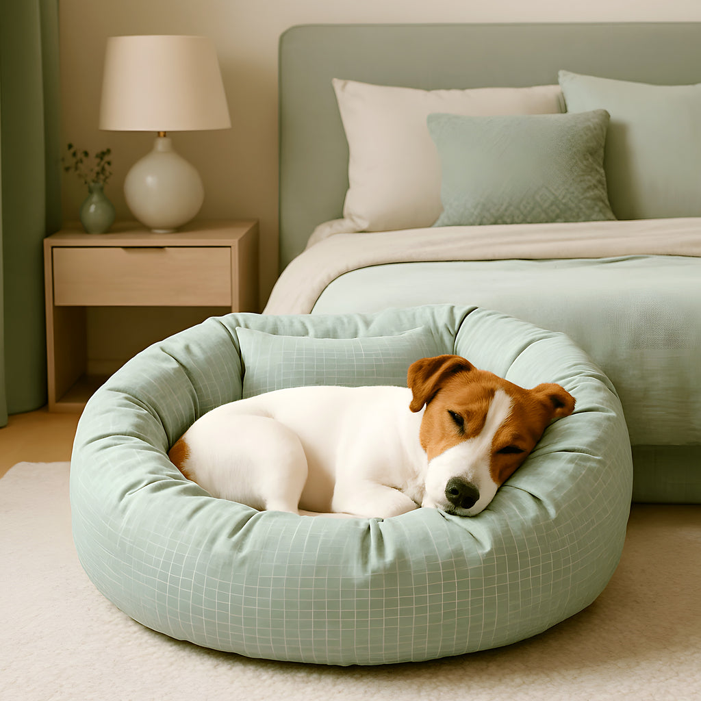 Panier anti-stress à traversins et petit oreiller pour chien