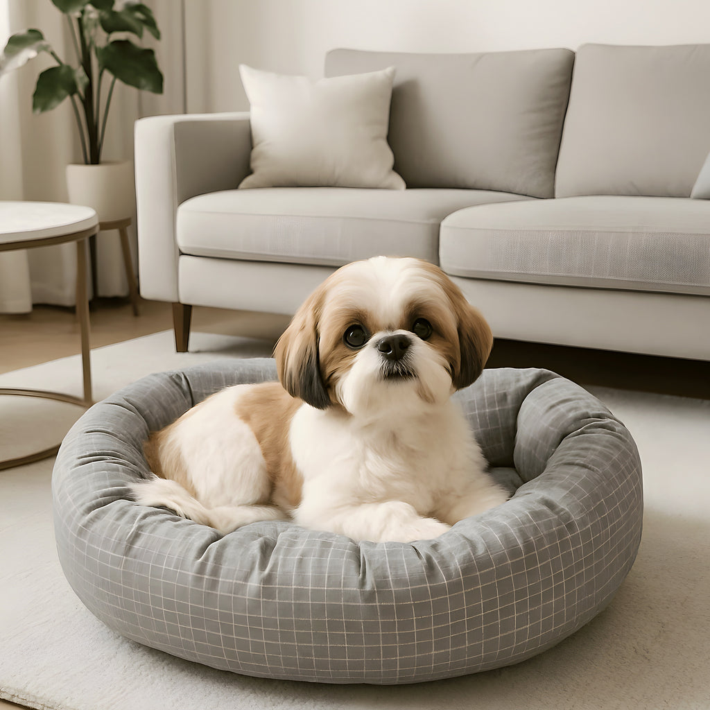 Panier anti-stress à traversins et petit oreiller pour chien