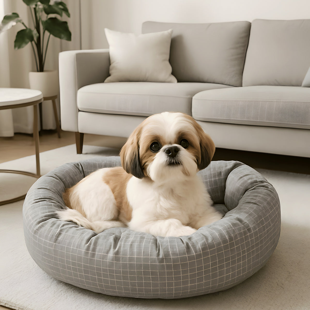 Panier anti-stress à traversins et petit oreiller pour chien