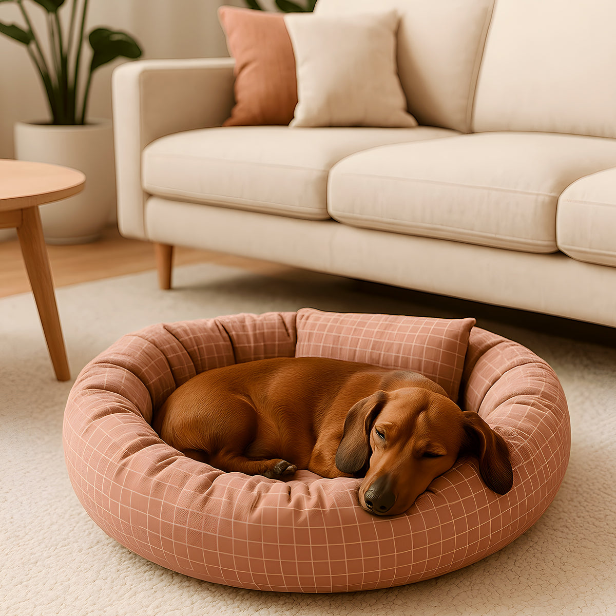 Panier anti-stress à traversins et petit oreiller pour chien
