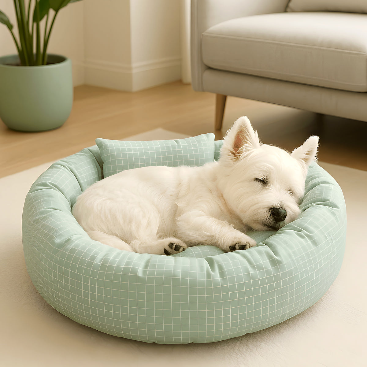 Panier anti-stress à traversins et petit oreiller pour chien
