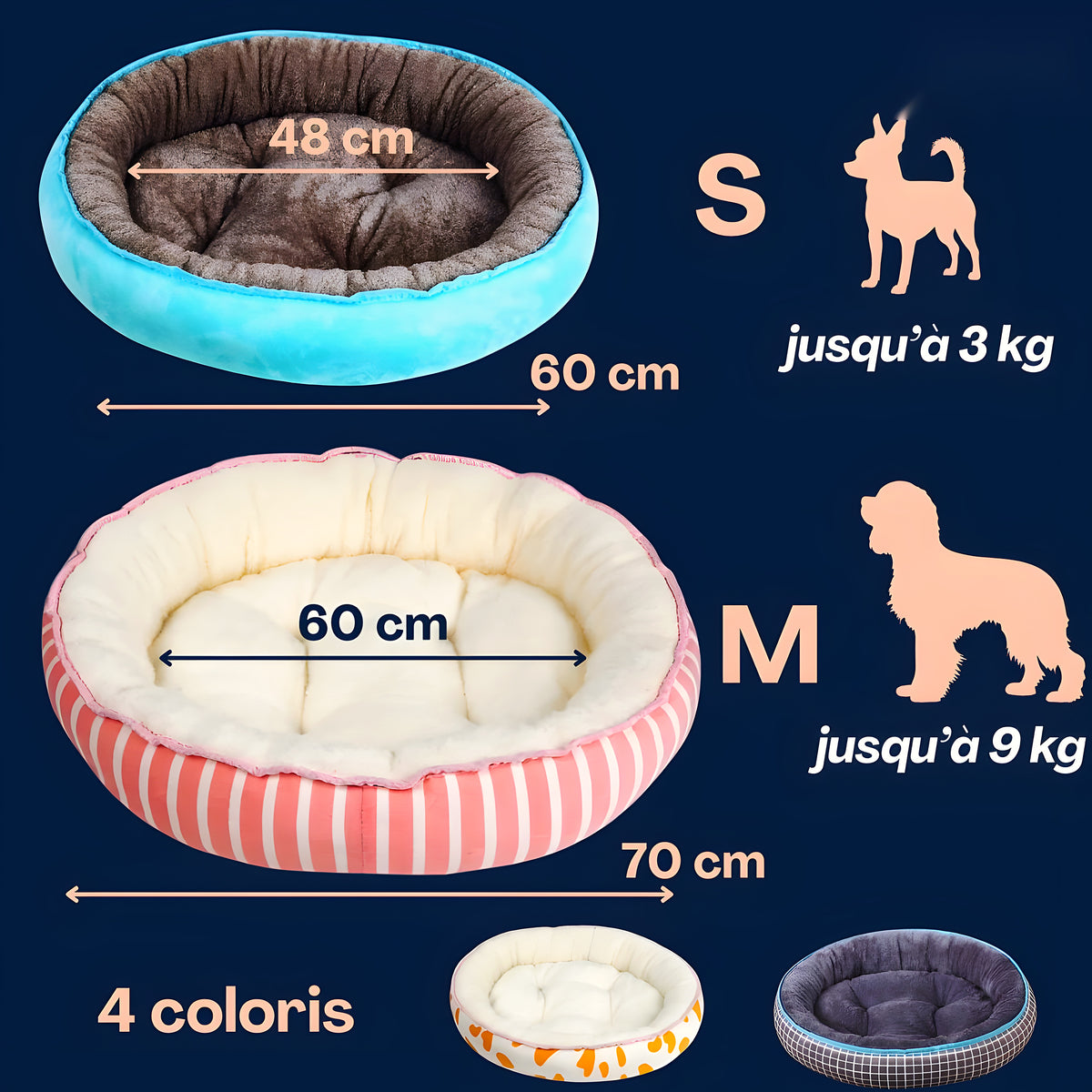 Panier anti-stress chaud et frais pour petit chien