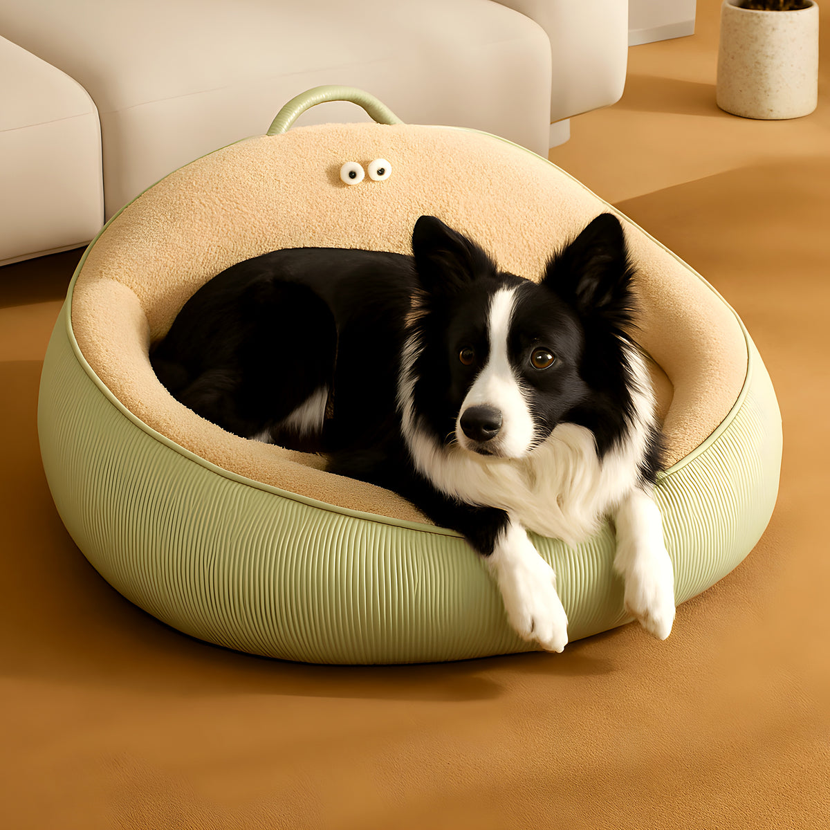 Panier anti-stress imitation peau de mouton pour chien