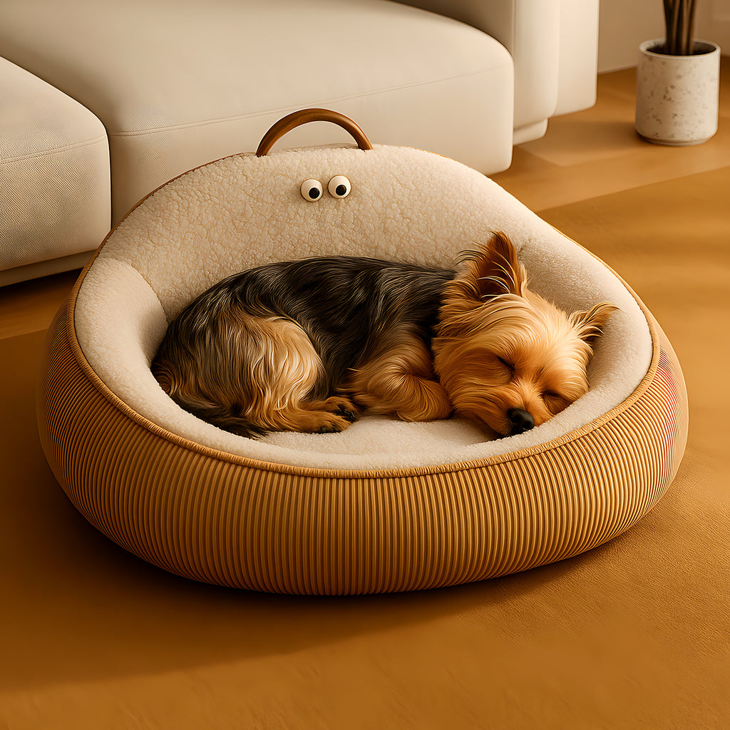 Panier anti-stress imitation peau de mouton pour chien