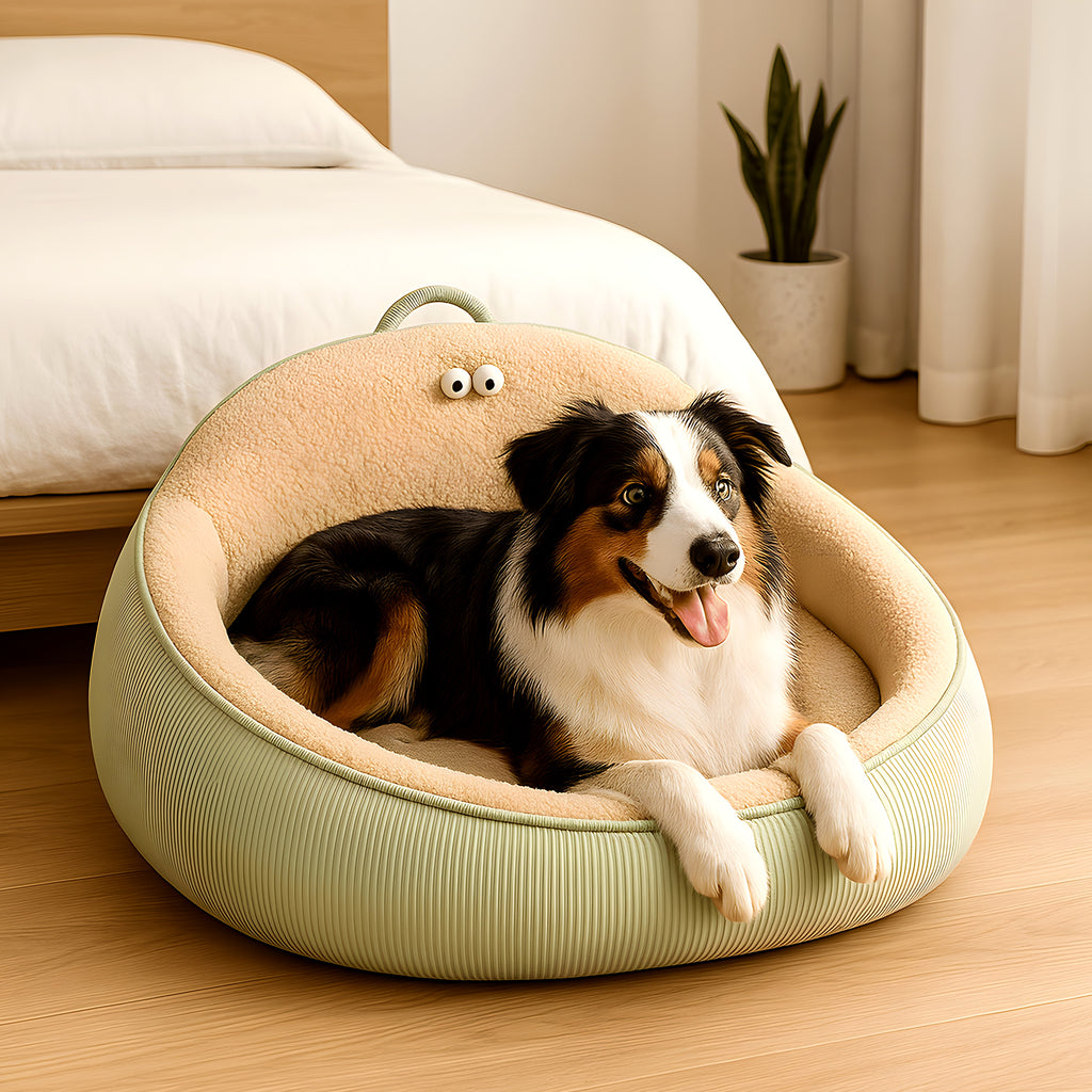 Panier anti-stress imitation peau de mouton pour chien