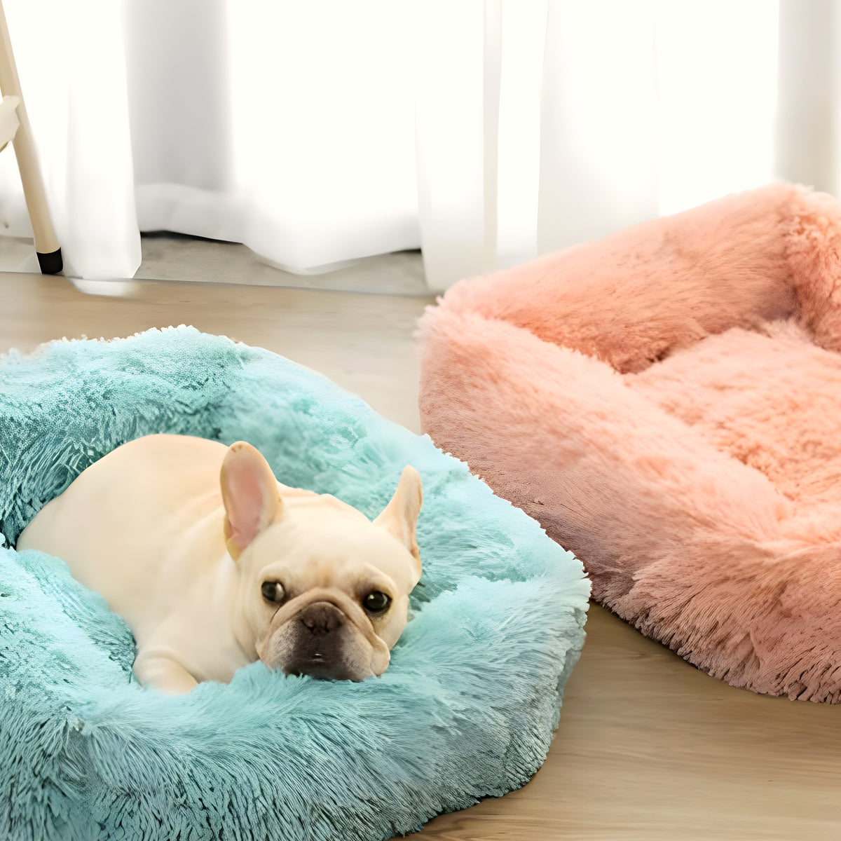 Panier anti-stress pliable en peluche pour chien, XS à L