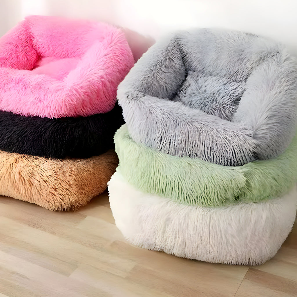 Panier anti-stress pliable en peluche pour chien, XS à L