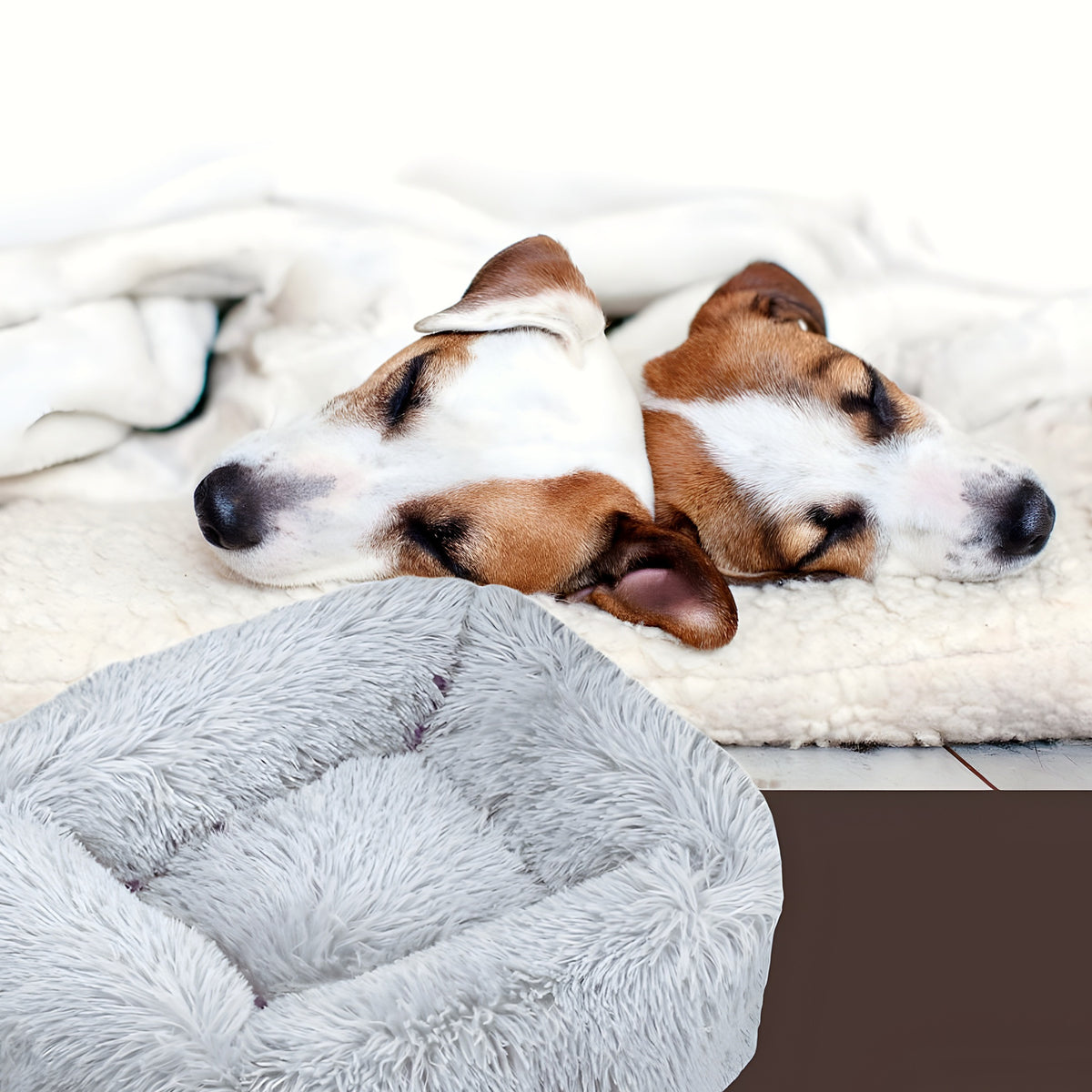 Panier anti-stress pliable en peluche pour chien, XS à L