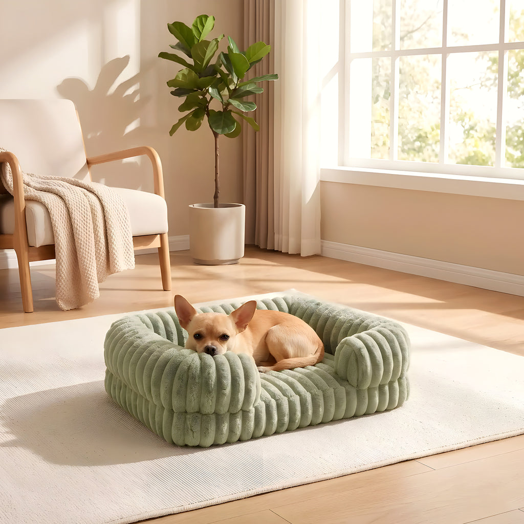 Panier canapé déhoussable en velours côtelé pour chien