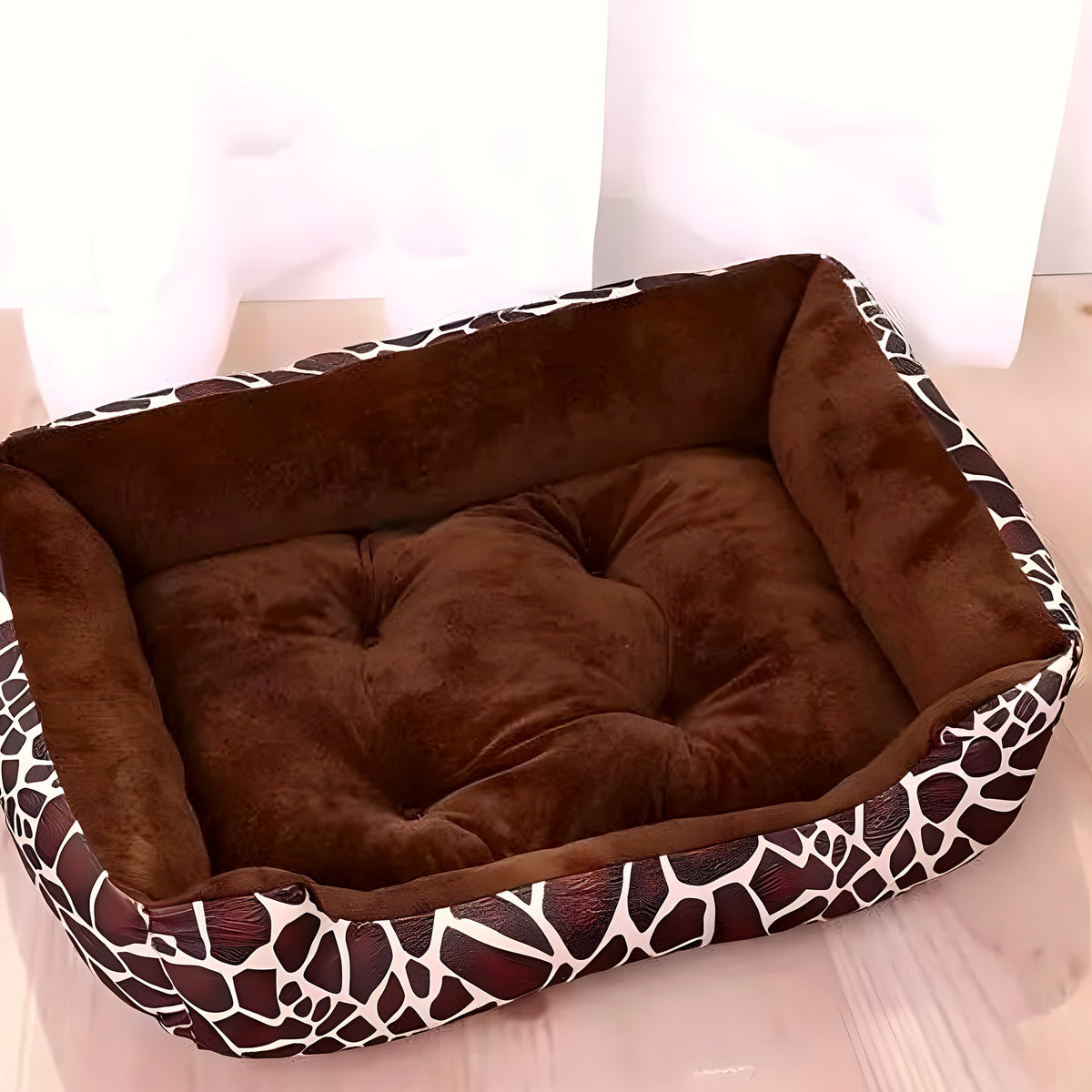 Panier capitonné en coton pour petit chien, S à XL