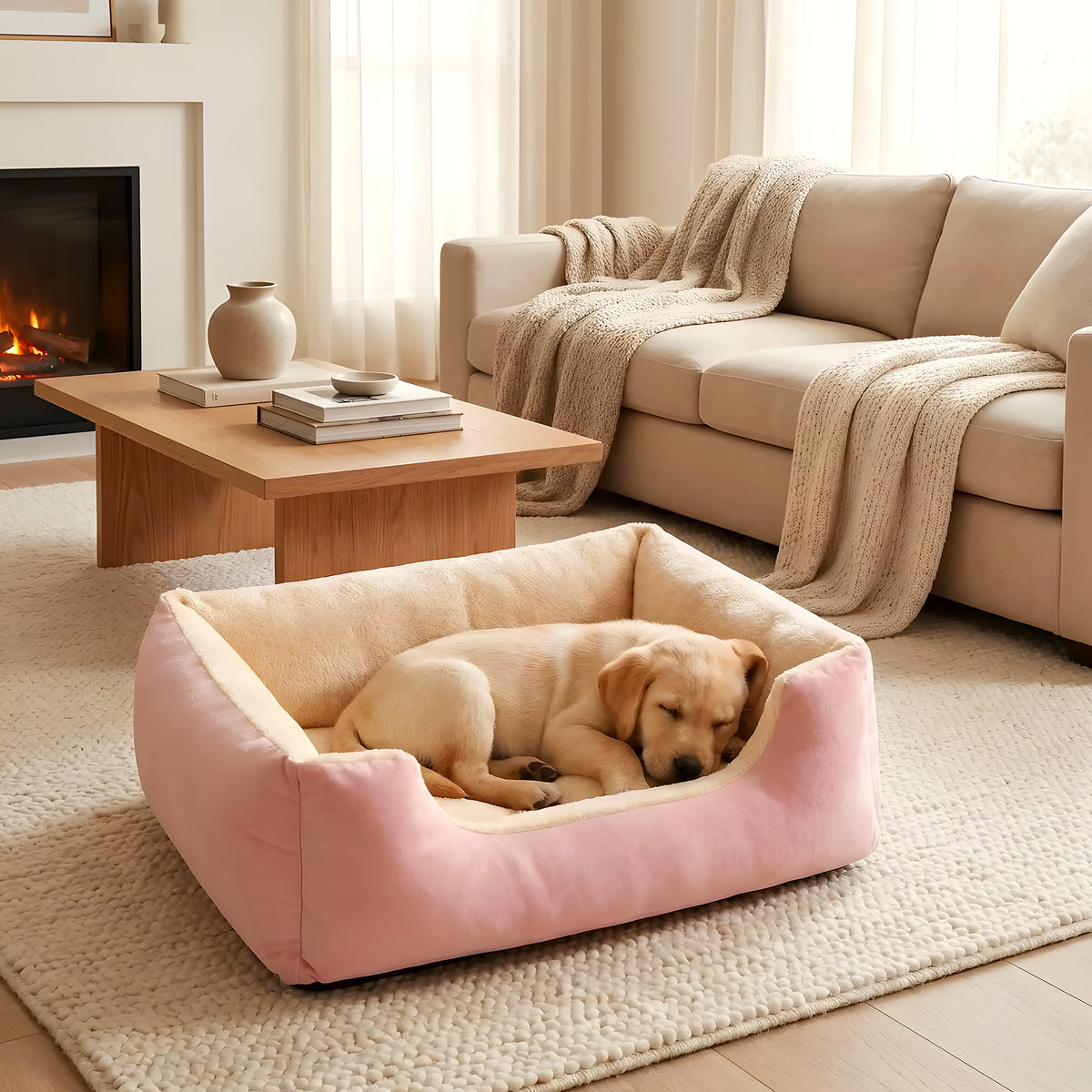 Panier confort en velours pour chiot, 5 tailles