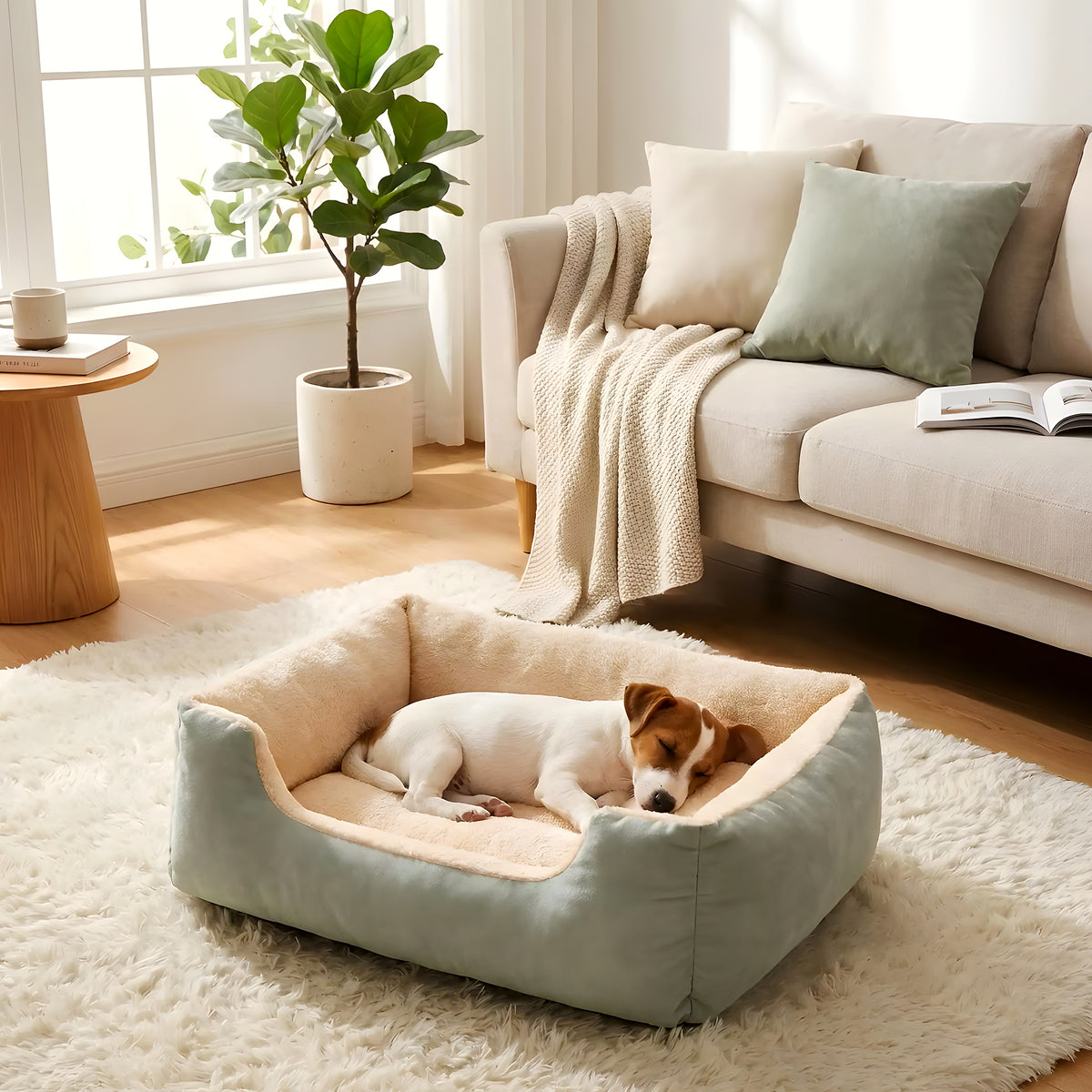 Panier confort en velours pour chiot, 5 tailles