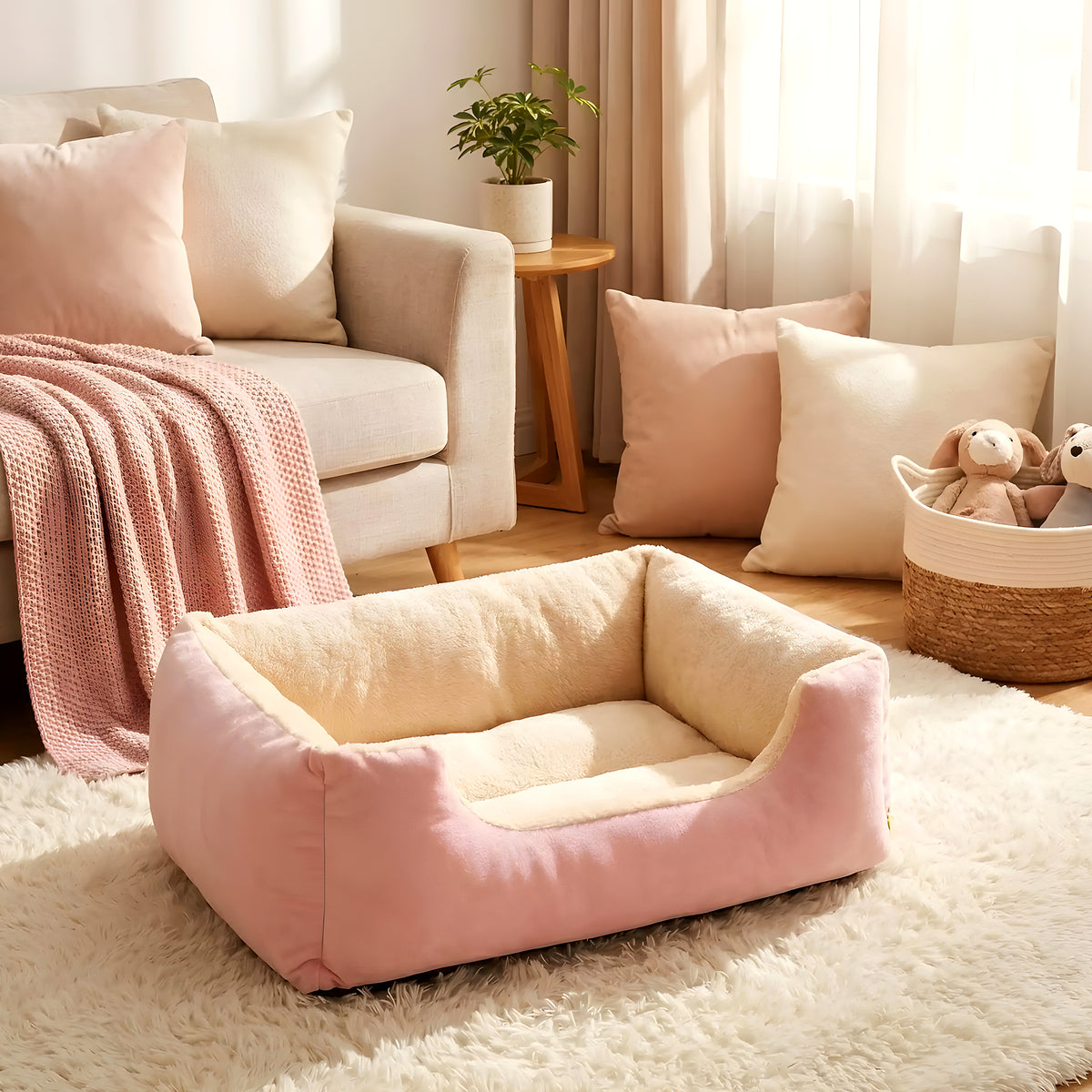 Panier confort en velours pour chiot, 5 tailles