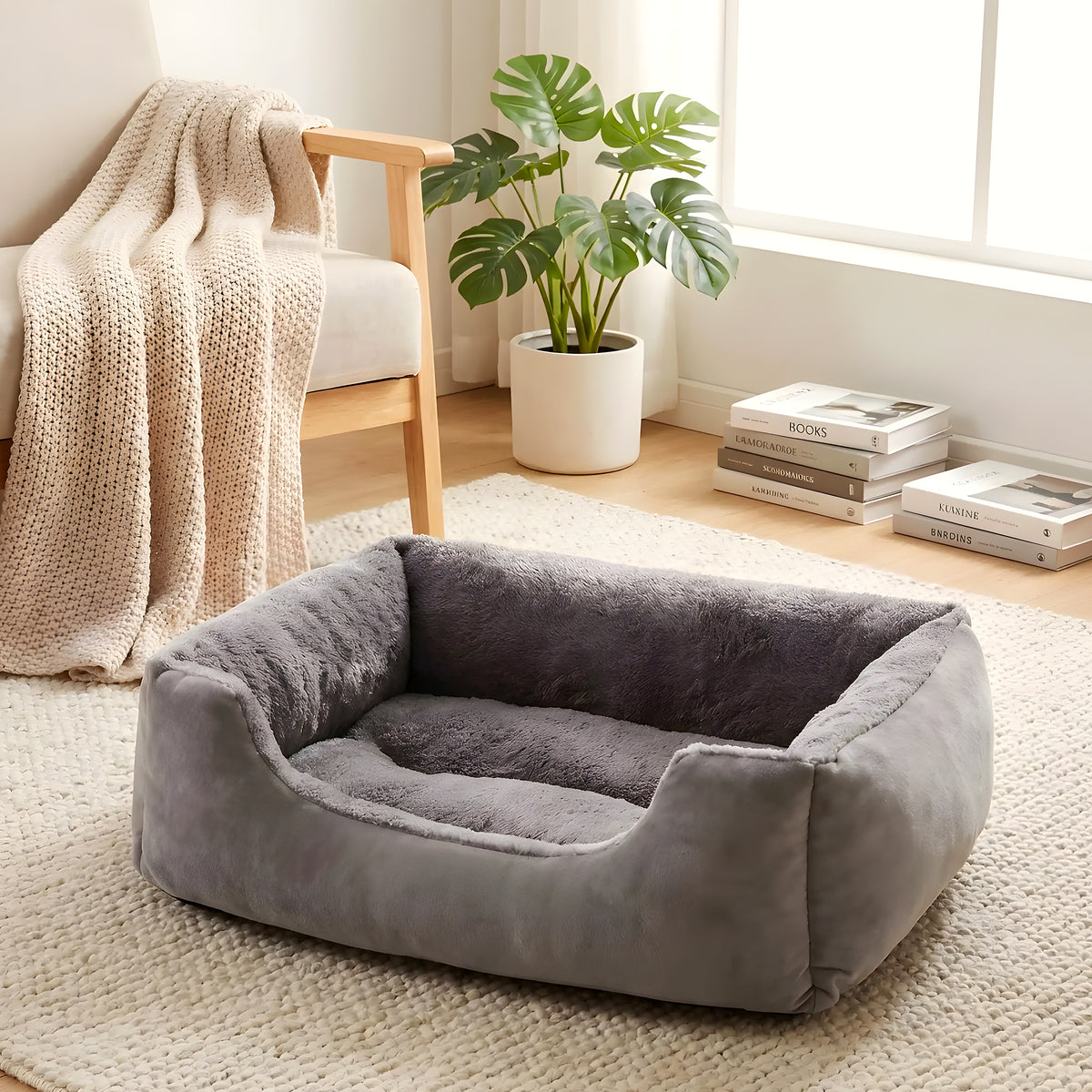 Panier confort en velours pour chiot, 5 tailles