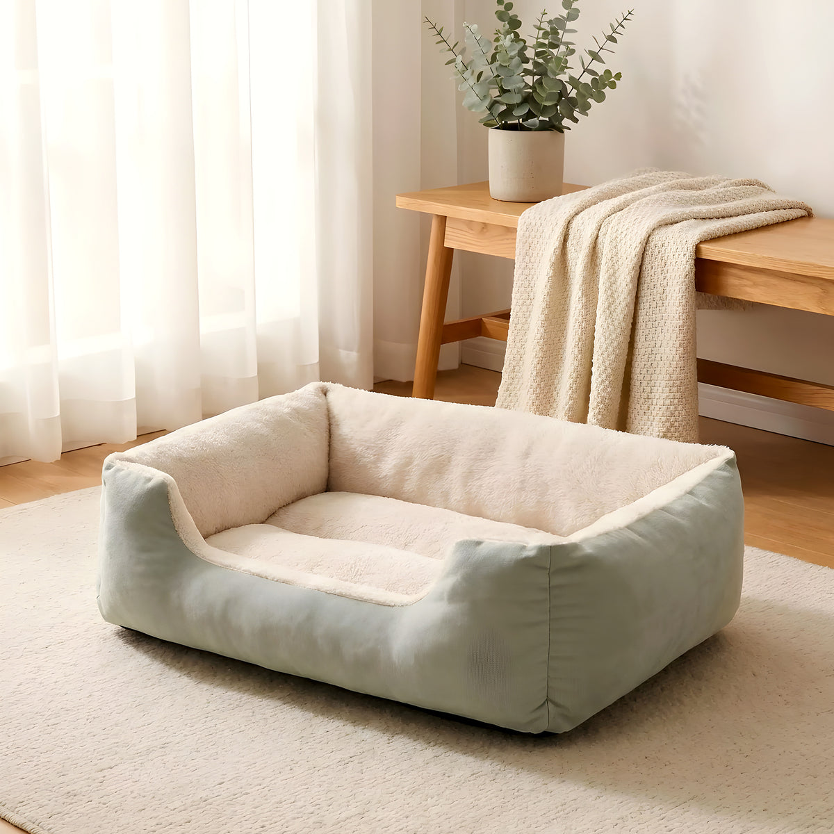 Panier confort en velours pour chiot, 5 tailles