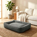 Panier confort rectangulaire en velours côtelé pour chien