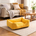 Panier déhoussable en velours jaune, orange ou marron
