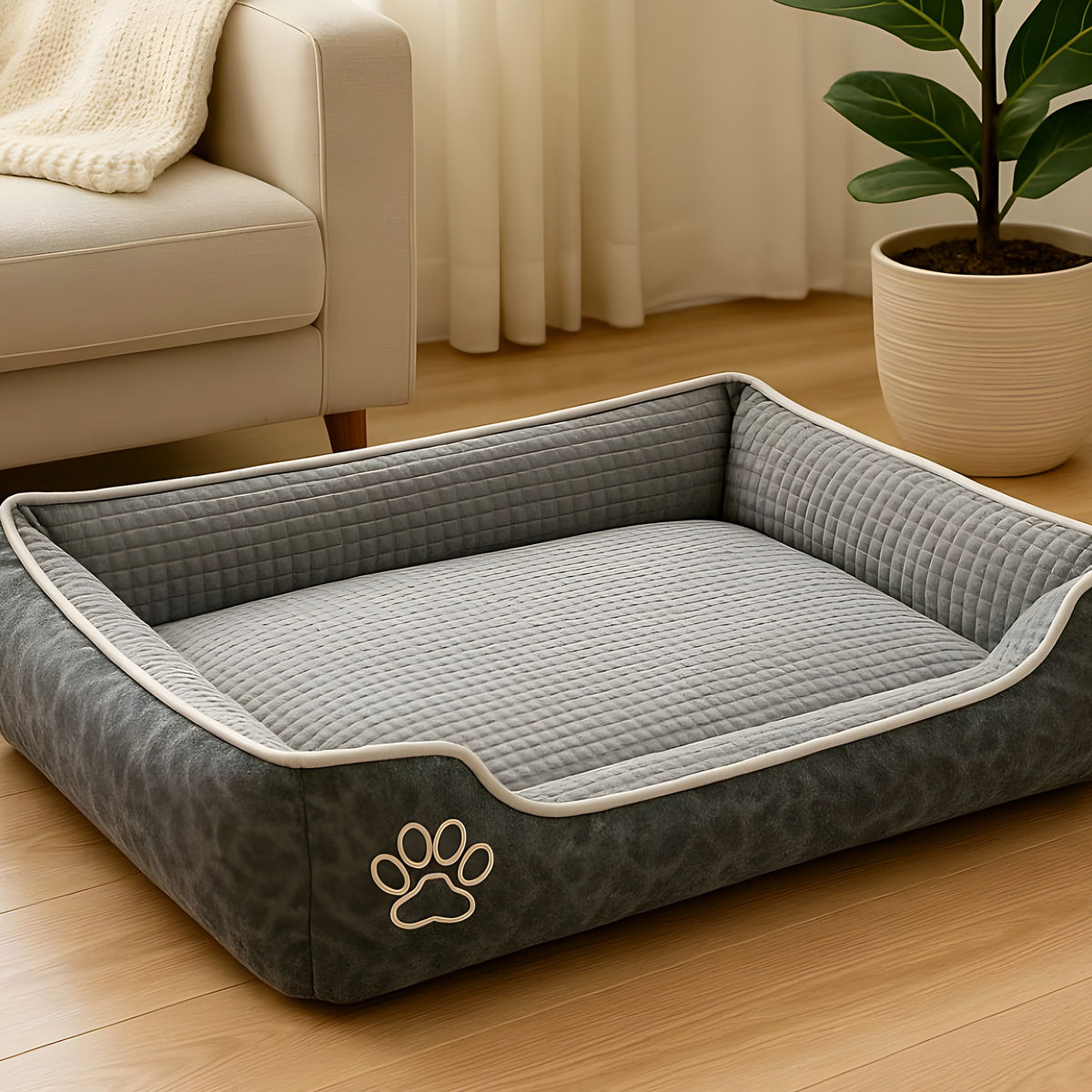 Panier design déhoussable gris, café ou beige, 4 tailles
