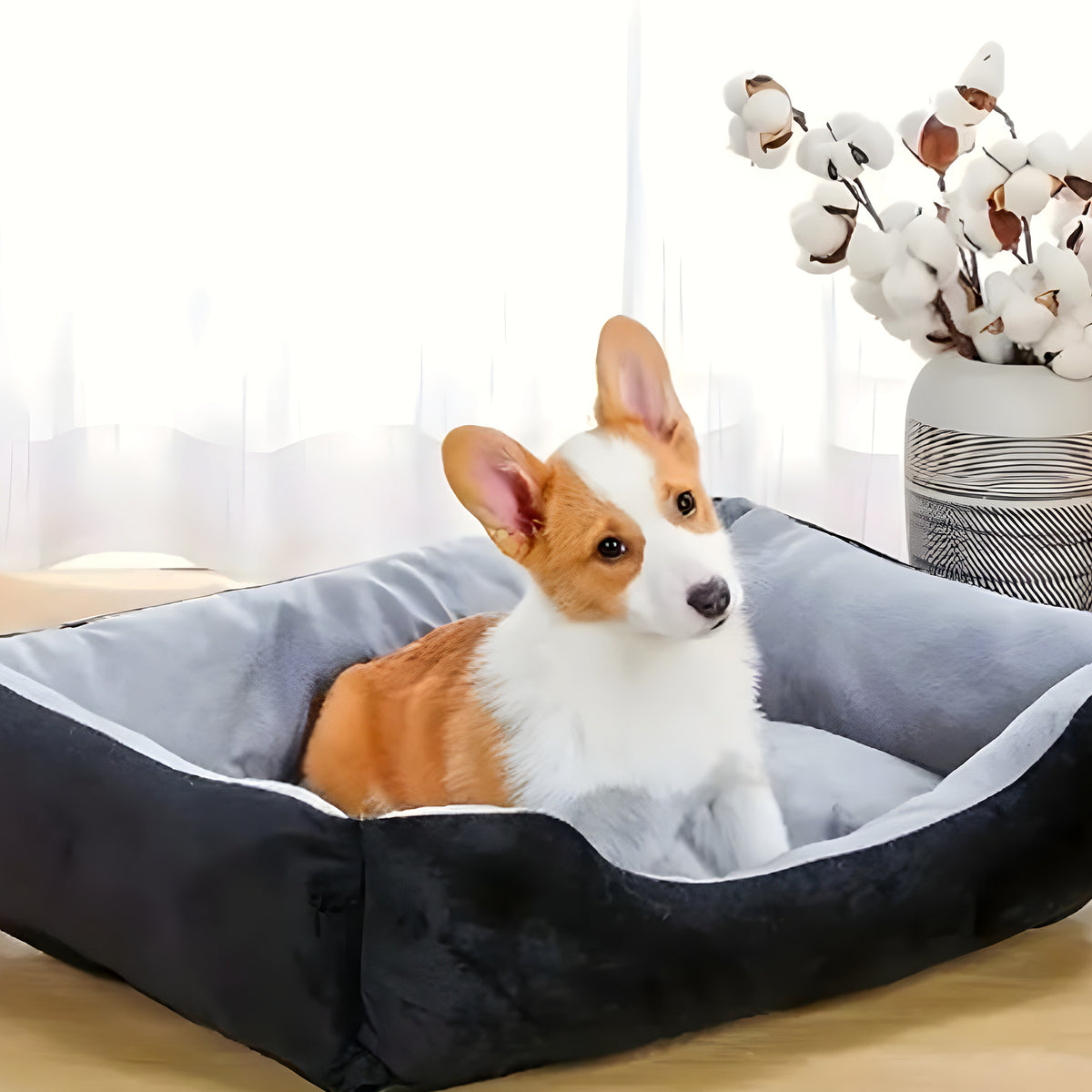 Panier design en coton pour chien, S à XL