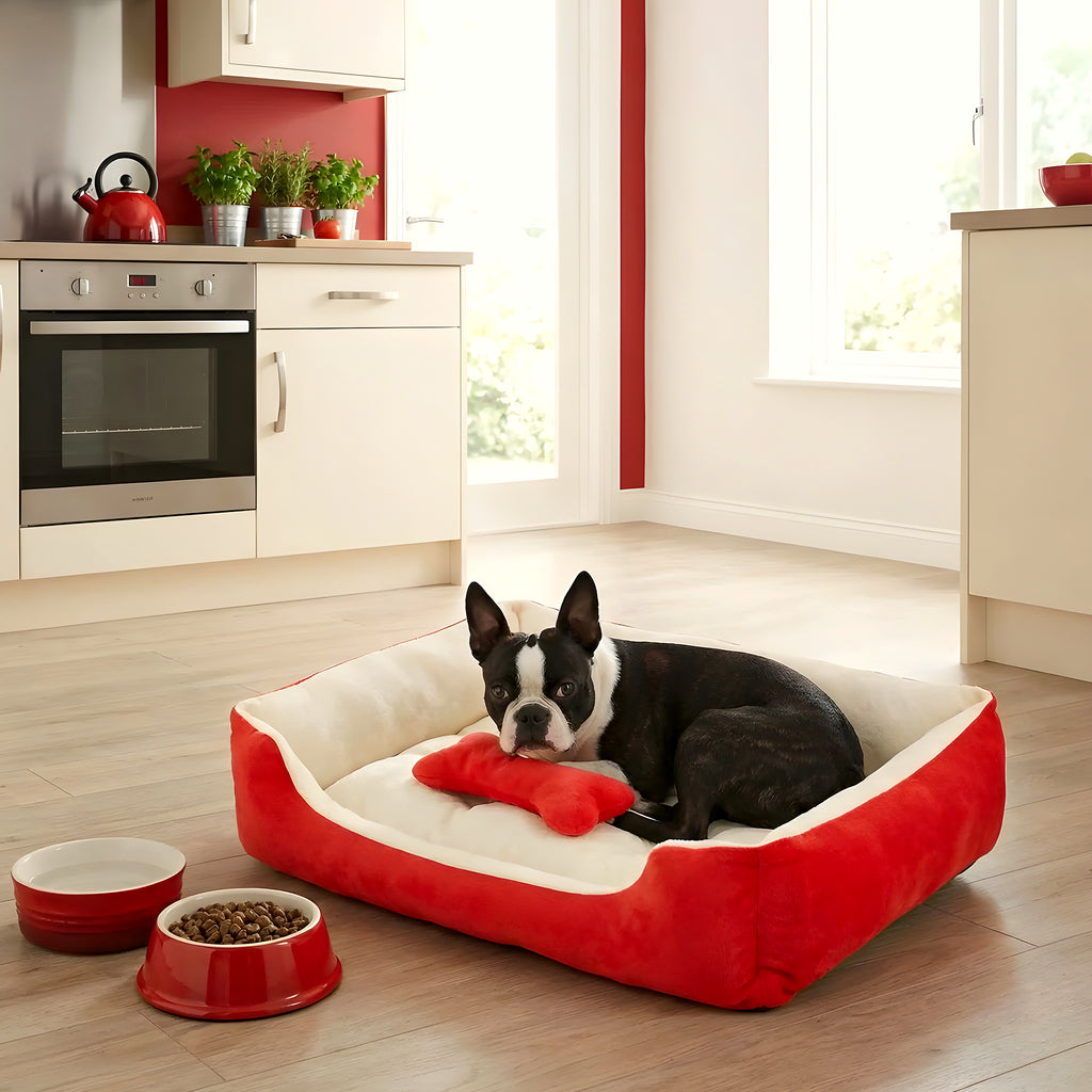 Panier design lavable 100 % coton pour chien, 3 tailles