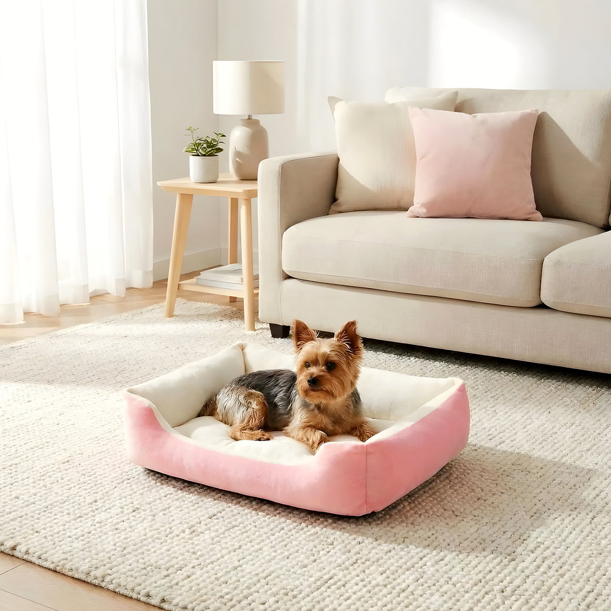 Panier design lavable 100 % coton pour chien, 3 tailles