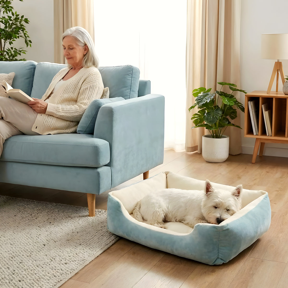 Panier design lavable 100 % coton pour chien, 3 tailles