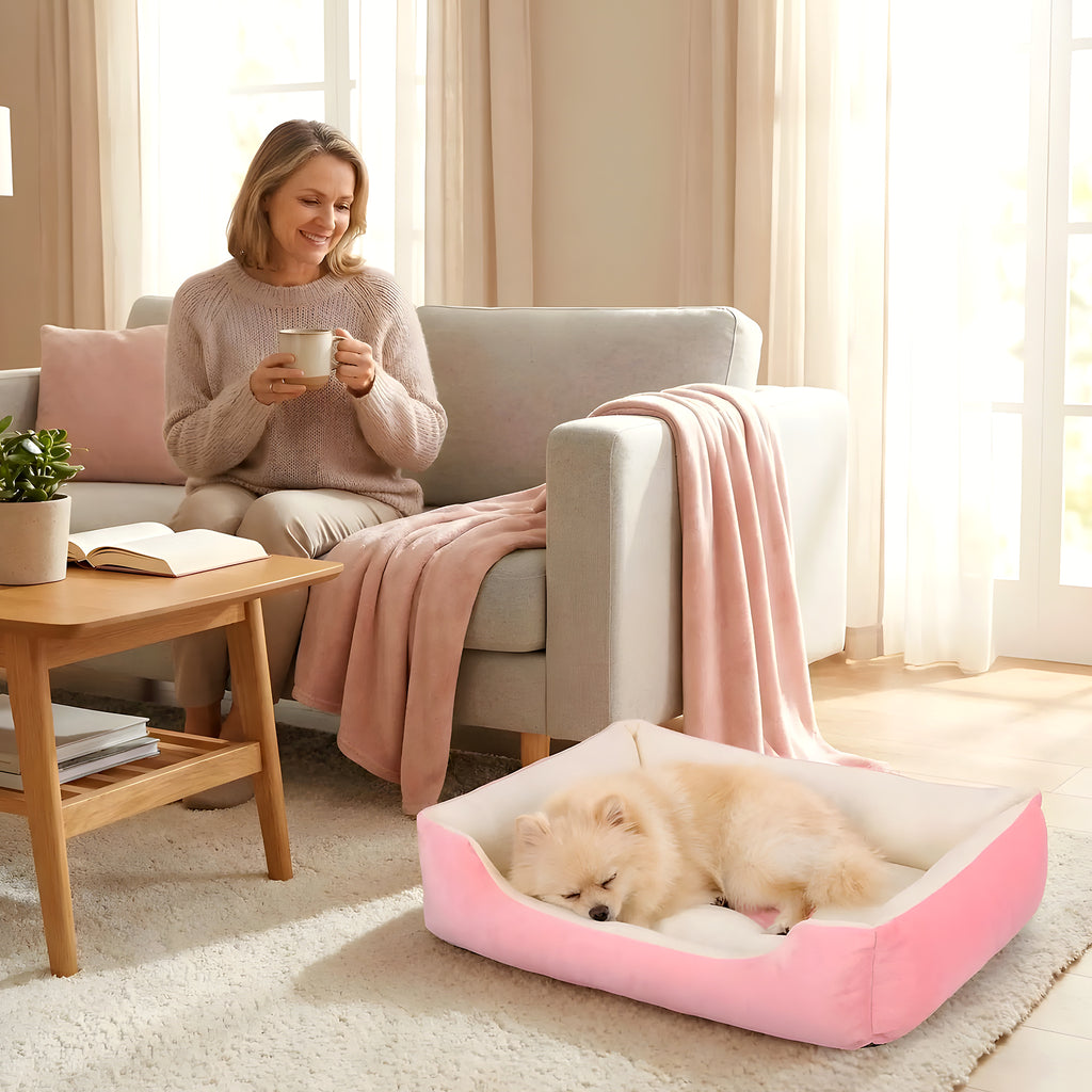 Panier design lavable 100 % coton pour chien, 3 tailles