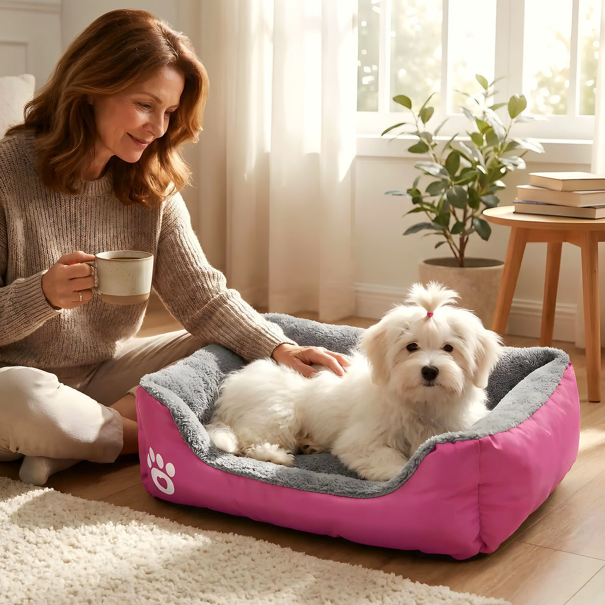Panier douillet 100 % coton pour chiot, 4 couleurs