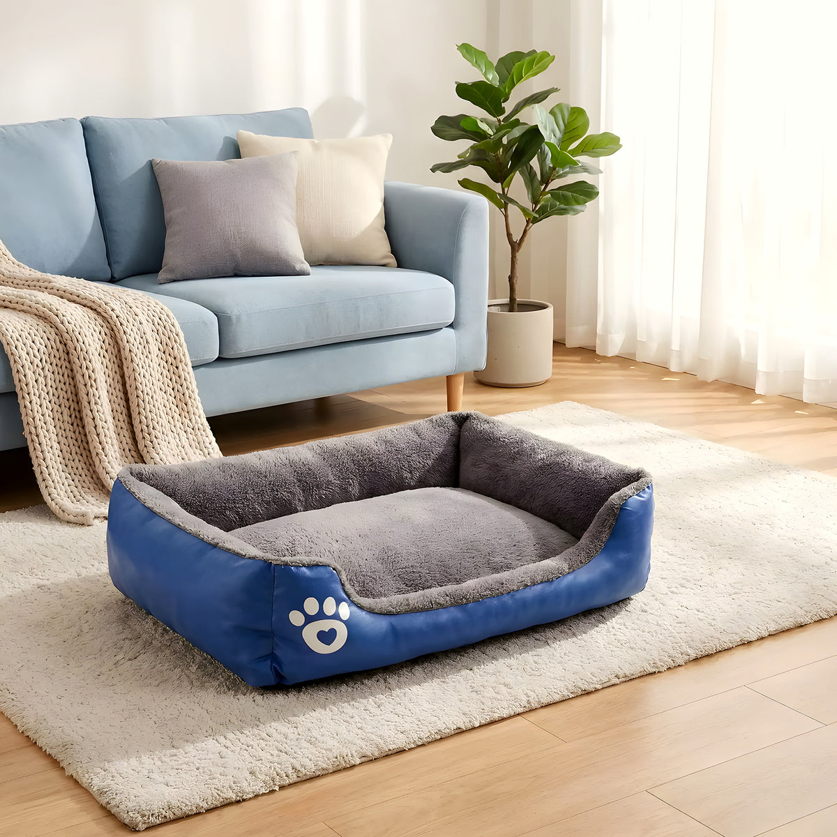 Panier douillet 100 % coton pour chiot, 4 couleurs