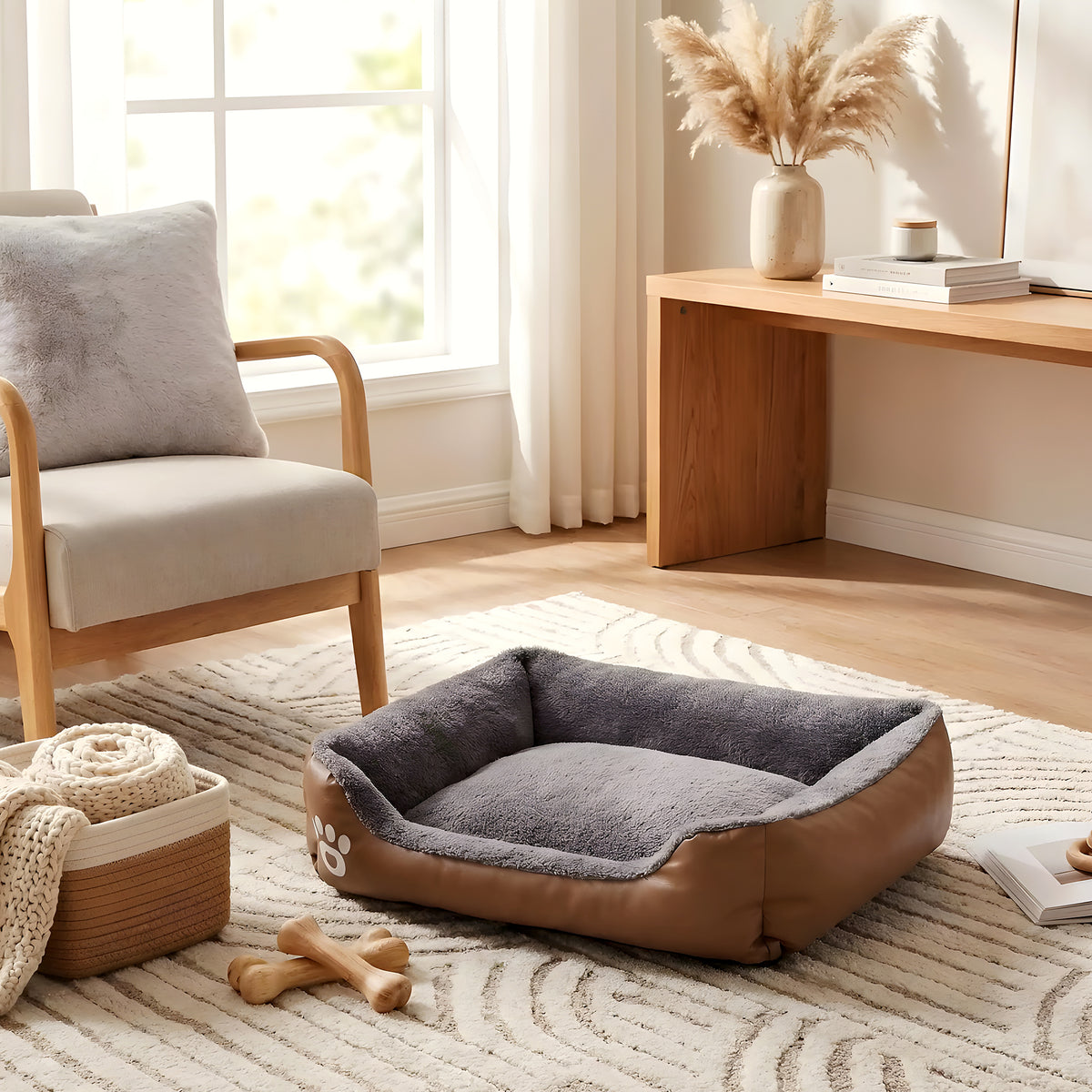 Panier douillet 100 % coton pour chiot, 4 couleurs
