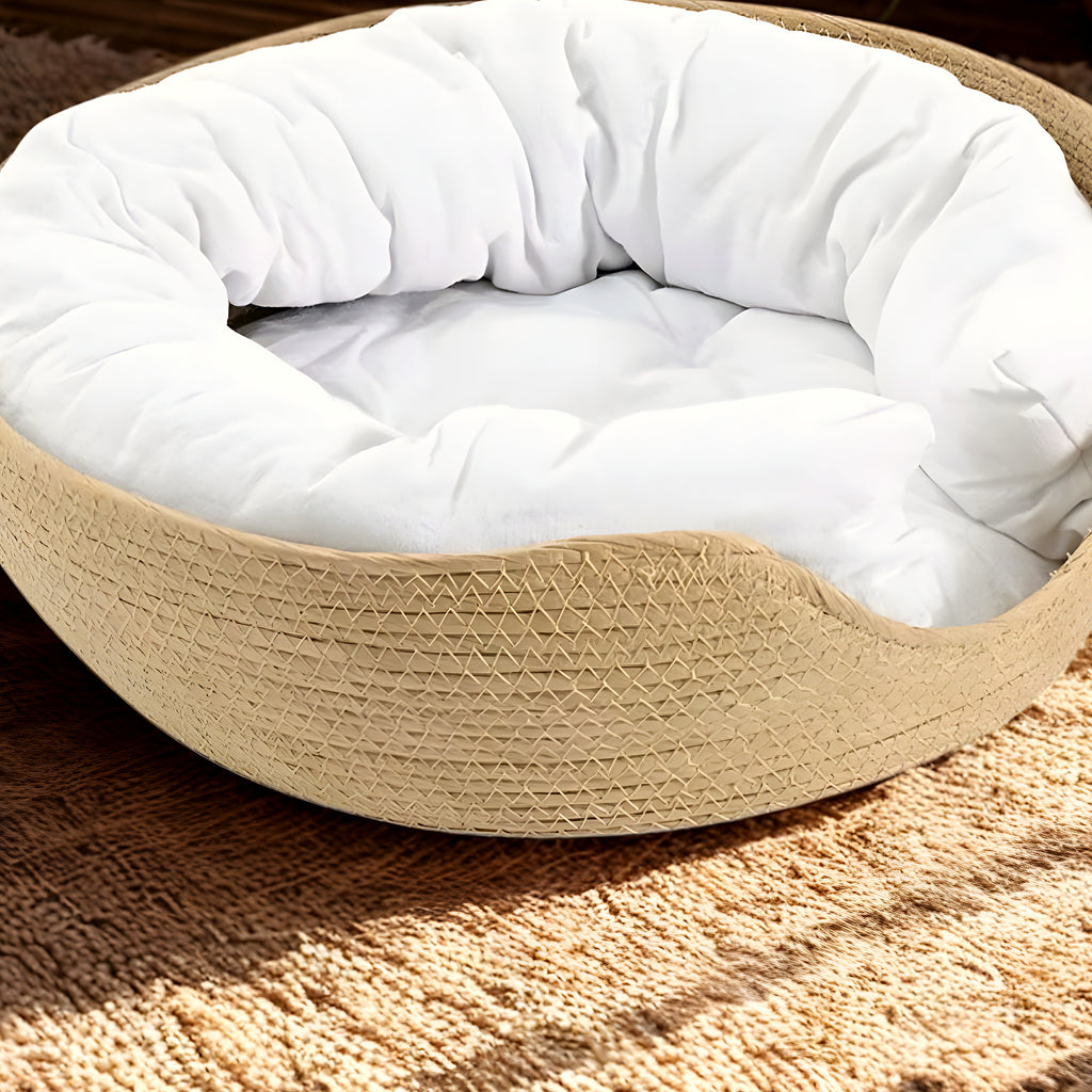 Panier en bambou tressé Ø45 cm pour petit chien