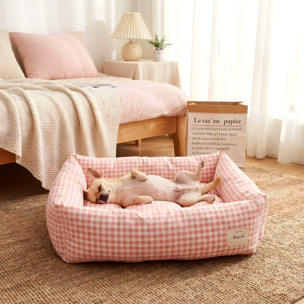 Panier en coton double face été/hiver pour petit chien