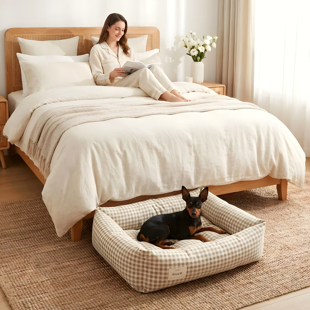 Panier en coton double face été/hiver pour petit chien