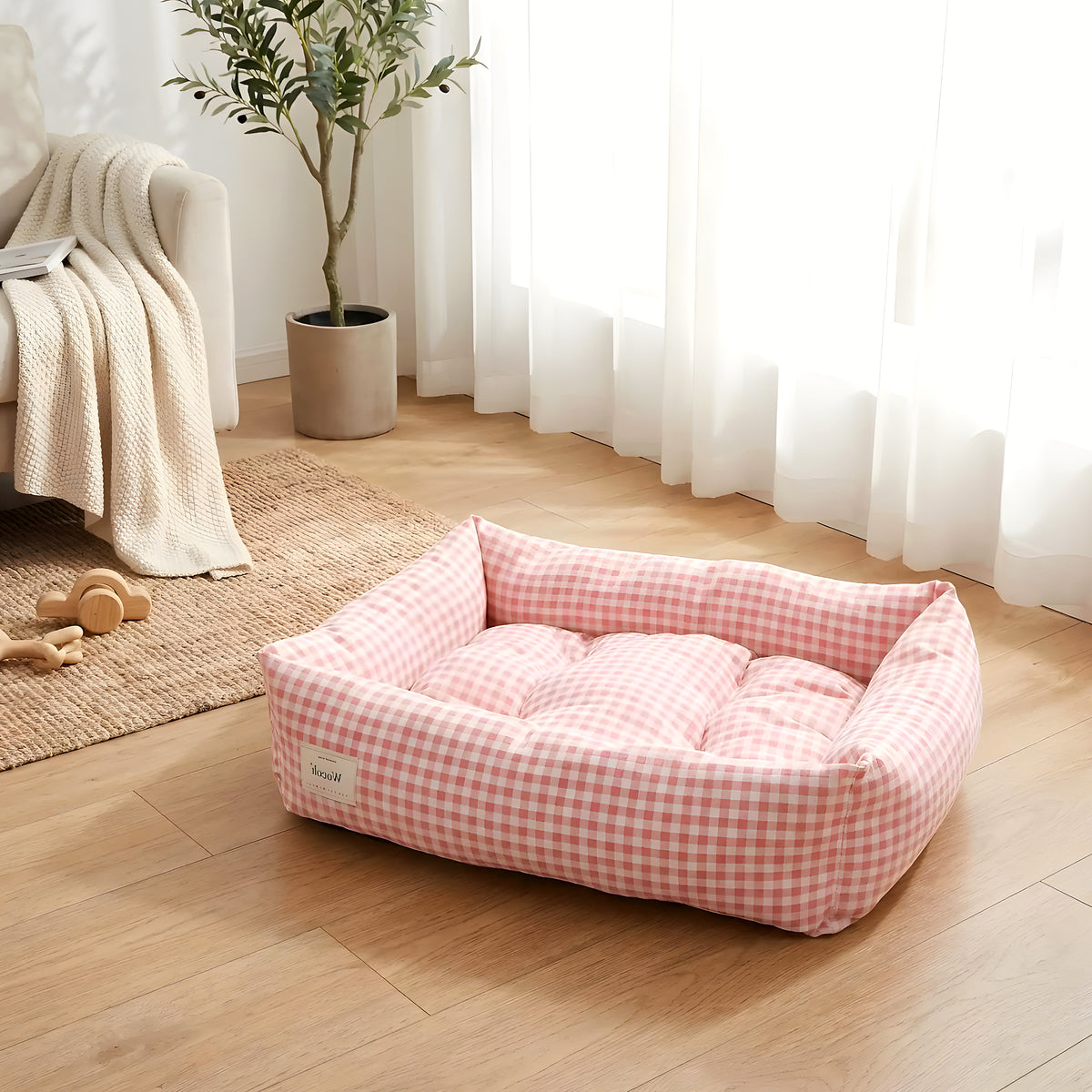 Panier en coton double face été/hiver pour petit chien