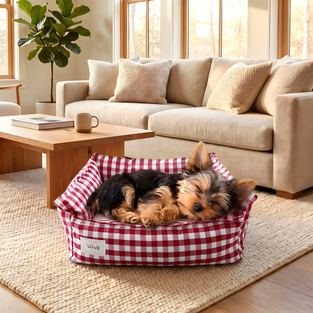 Panier en lin avec 3 coussins à 360° pour petit chien