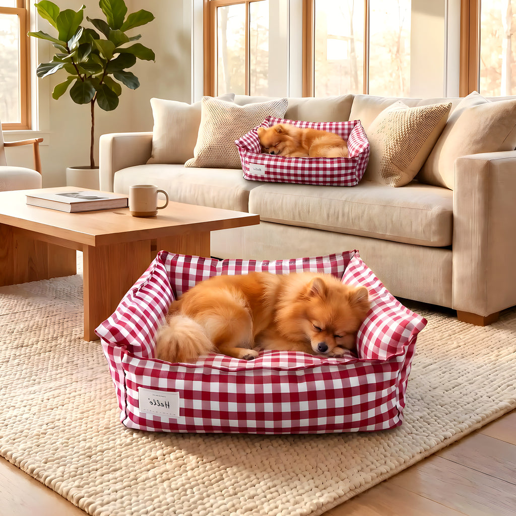 Panier en lin avec 3 coussins à 360° pour petit chien