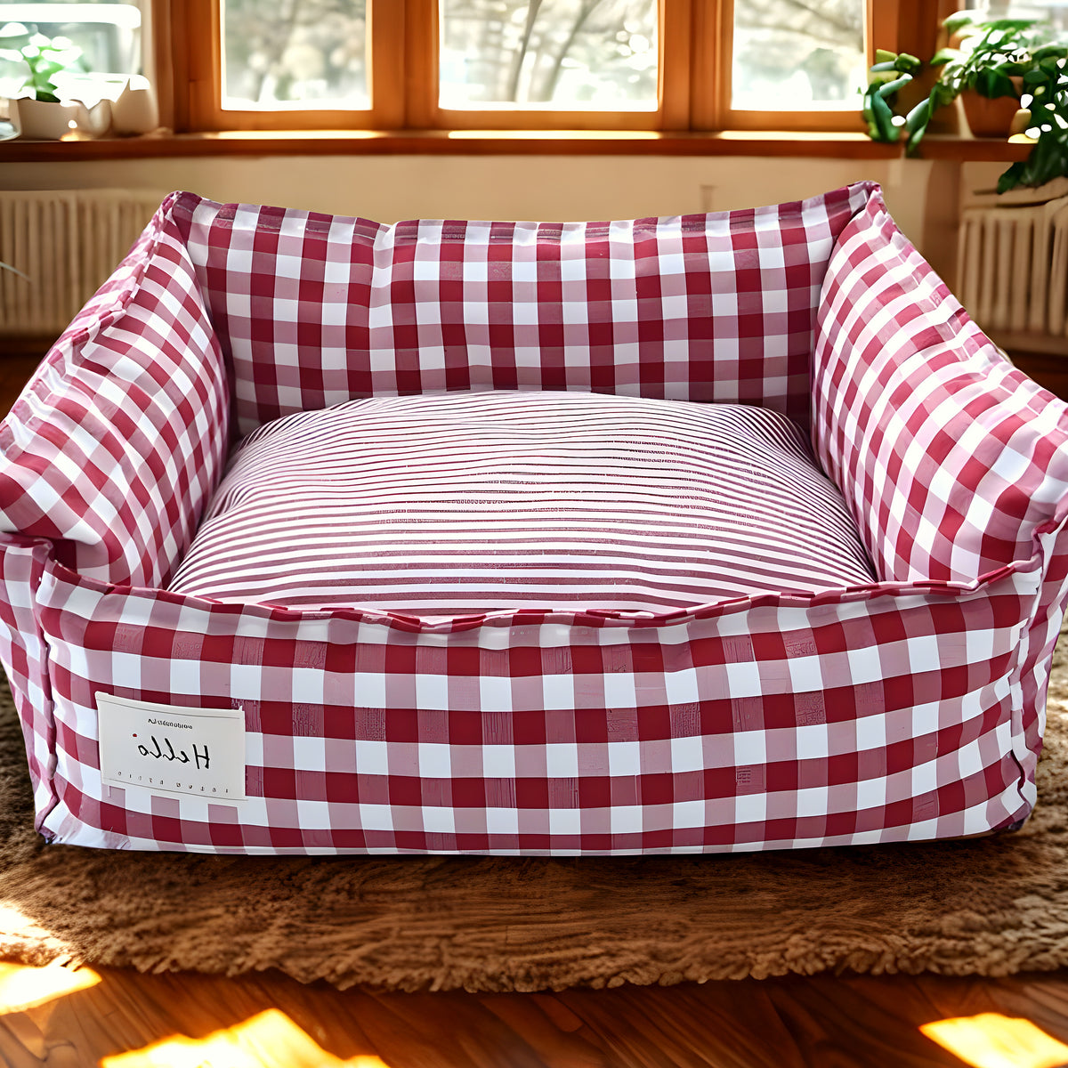 Panier en lin avec 3 coussins à 360° pour petit chien