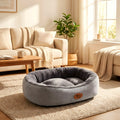 Panier en peluche épaisse à rebord 360° pour chiot