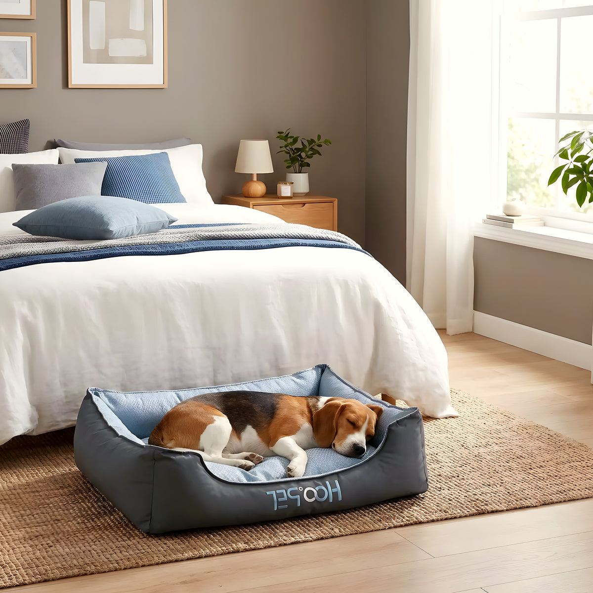 Panier en tissu imperméable avec coussin double face