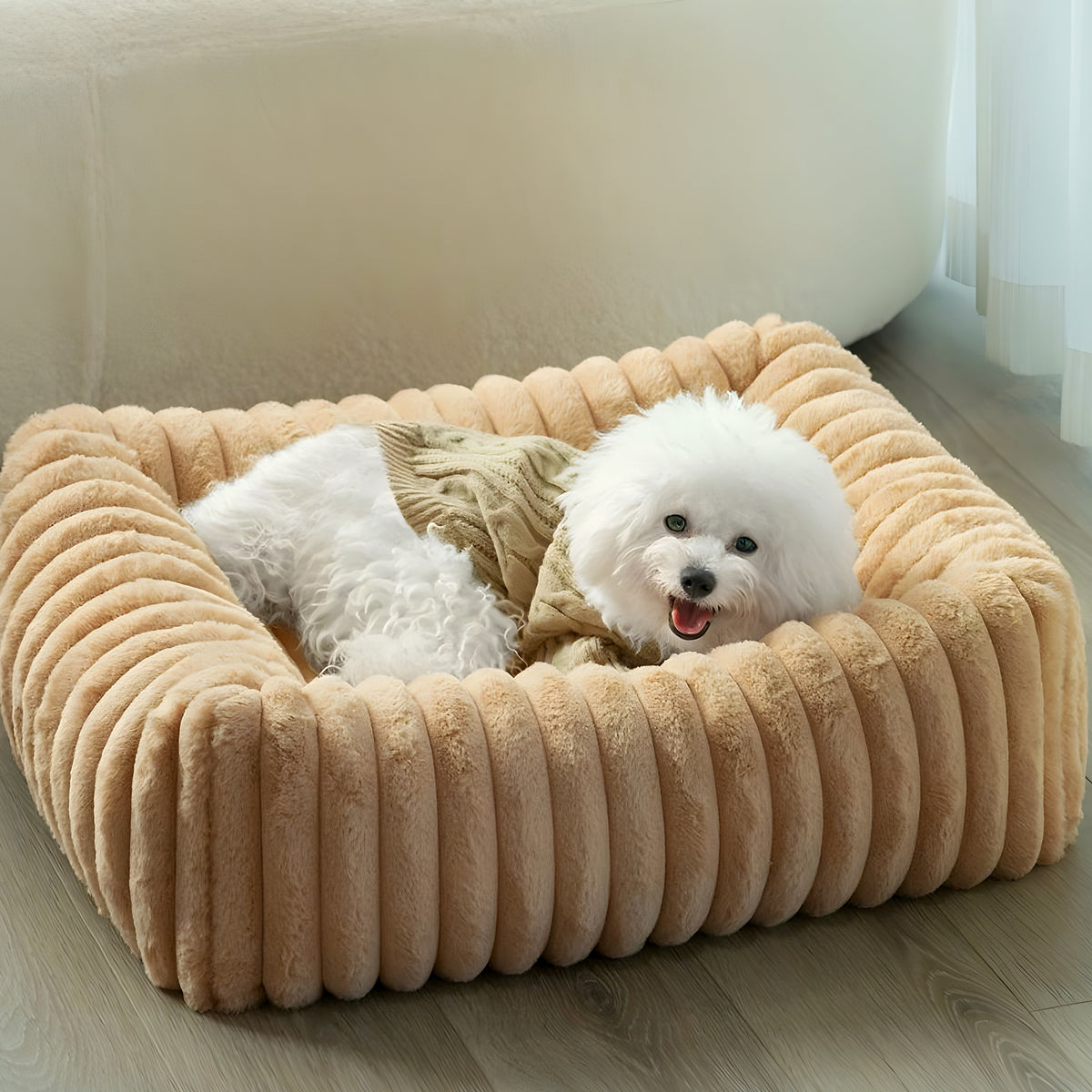 Panier en velours avec poignée pour petit chien, S ou M