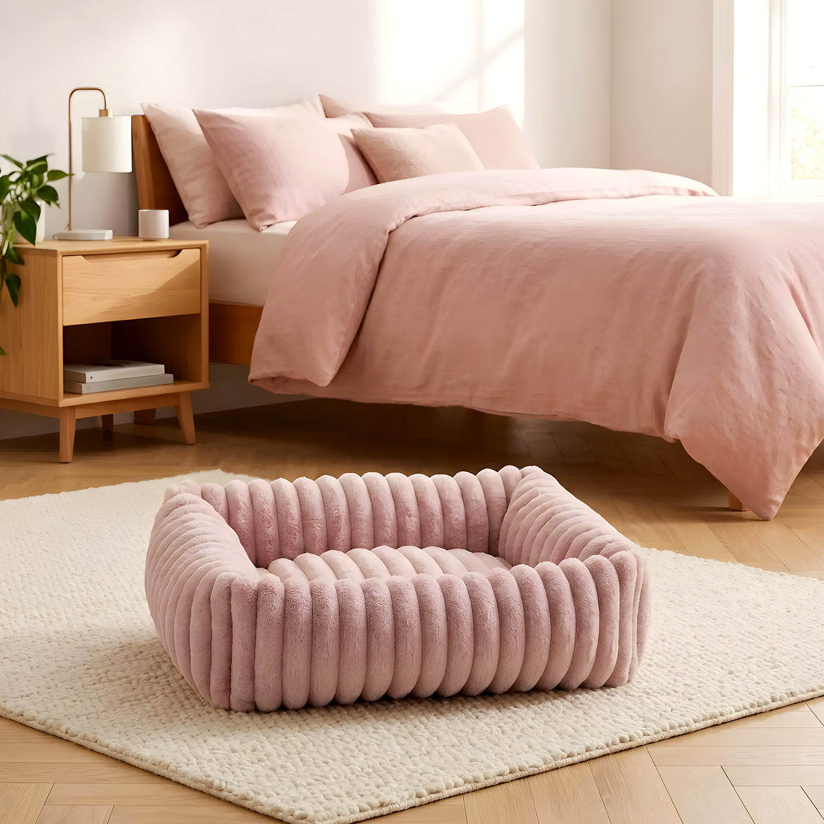 Panier en velours avec poignée pour petit chien, S ou M