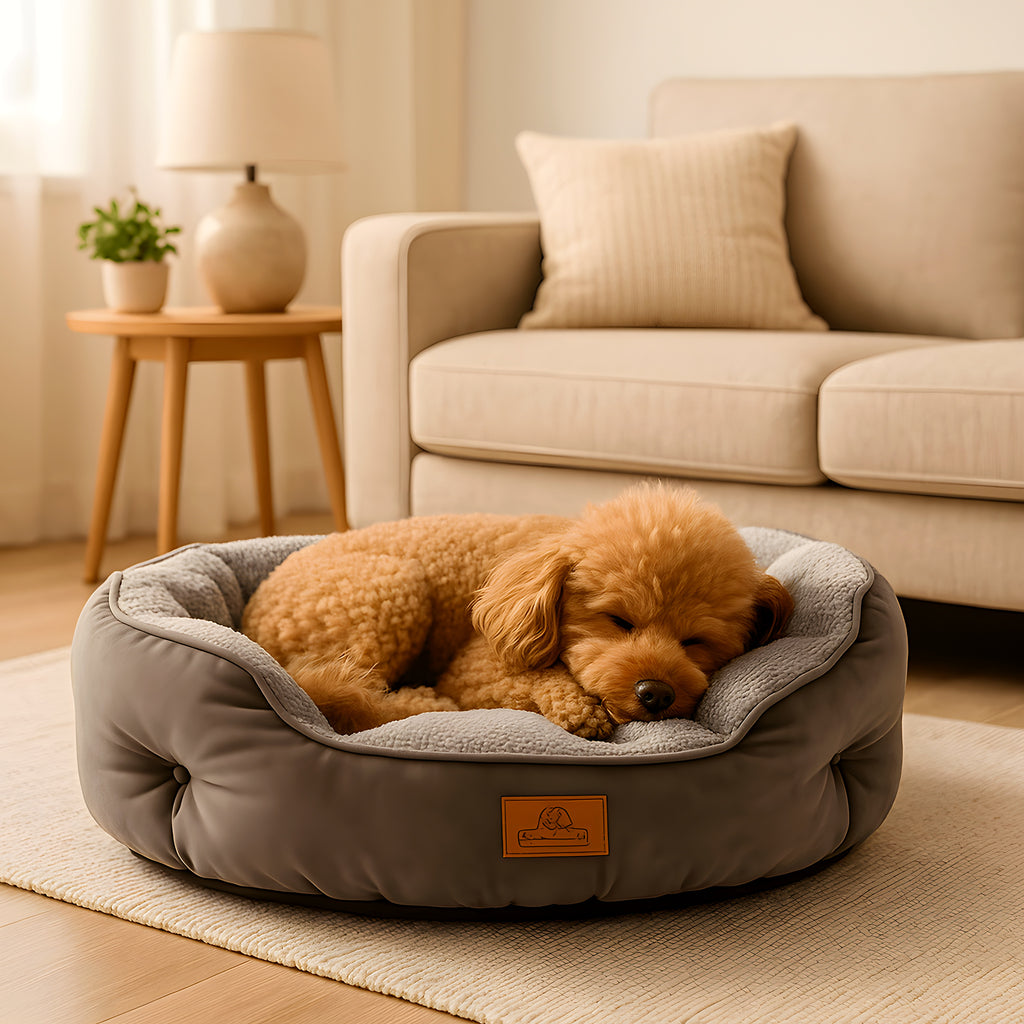 Panier en velours qui garde sa forme pour petit chien