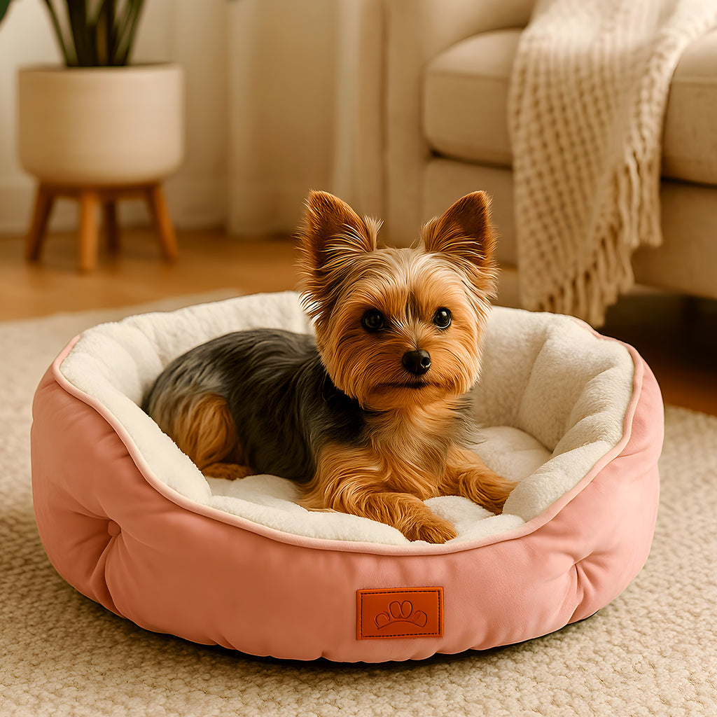 Panier en velours qui garde sa forme pour petit chien