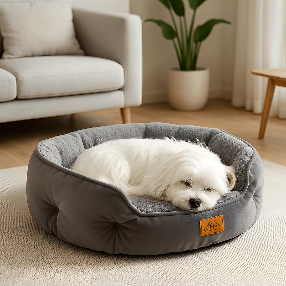 Panier en velours qui garde sa forme pour petit chien