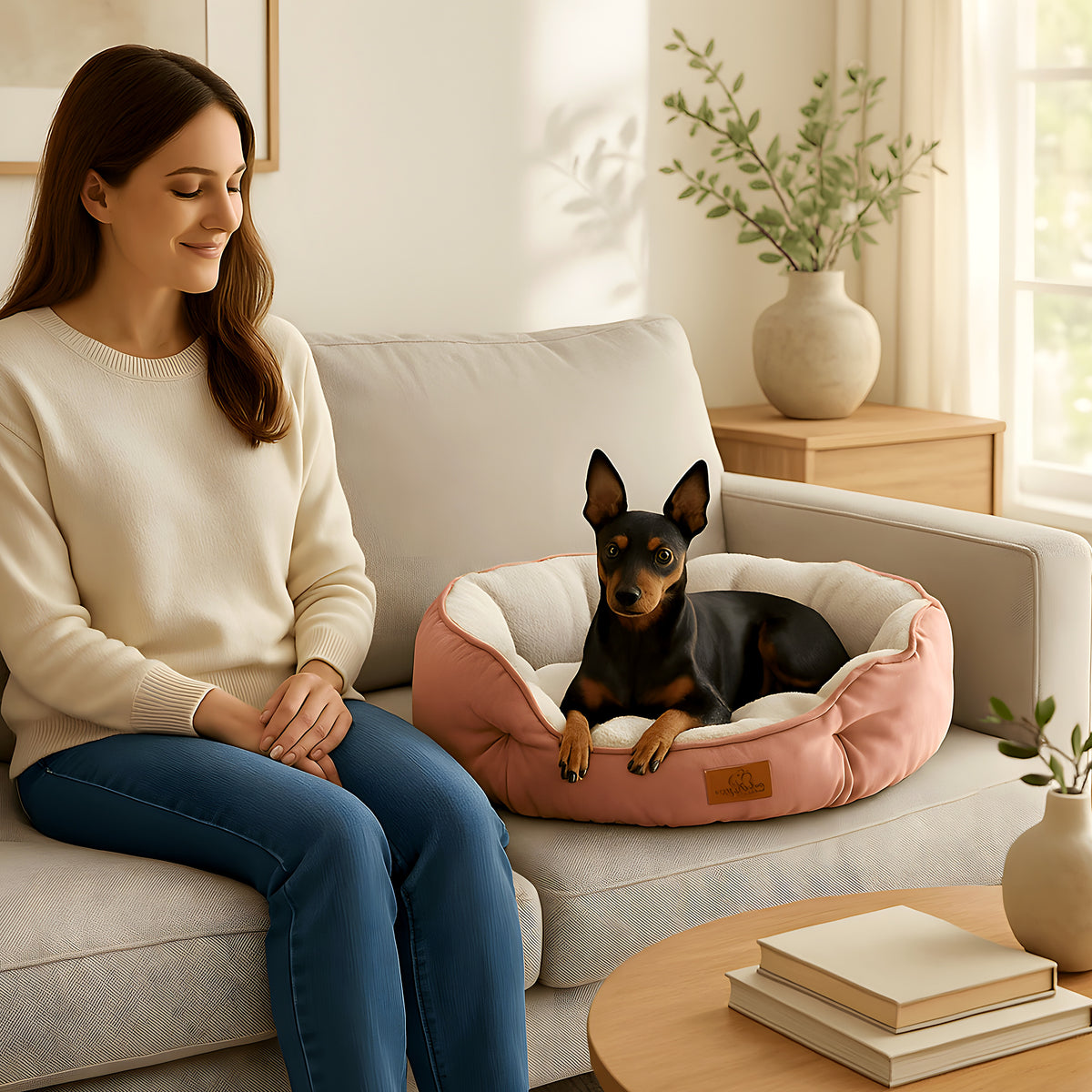 Panier en velours qui garde sa forme pour petit chien