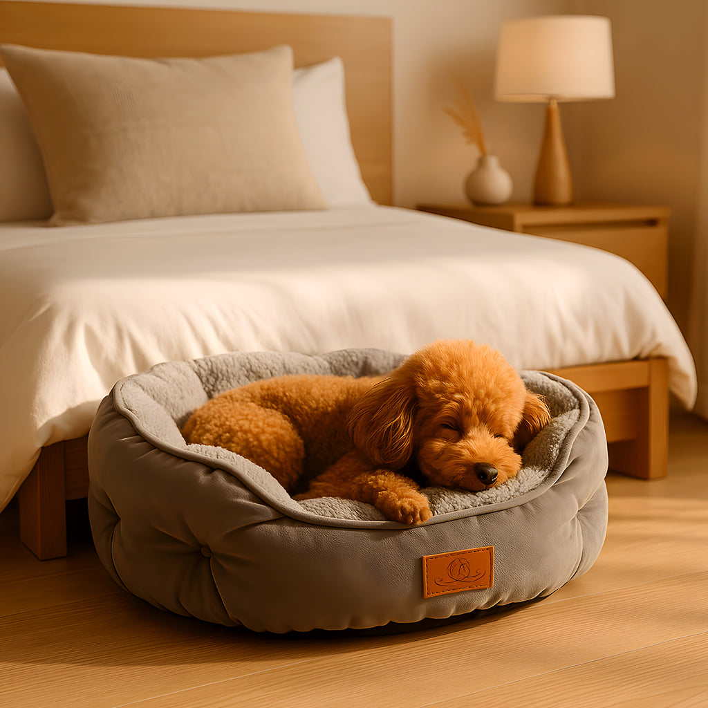 Panier en velours qui garde sa forme pour petit chien