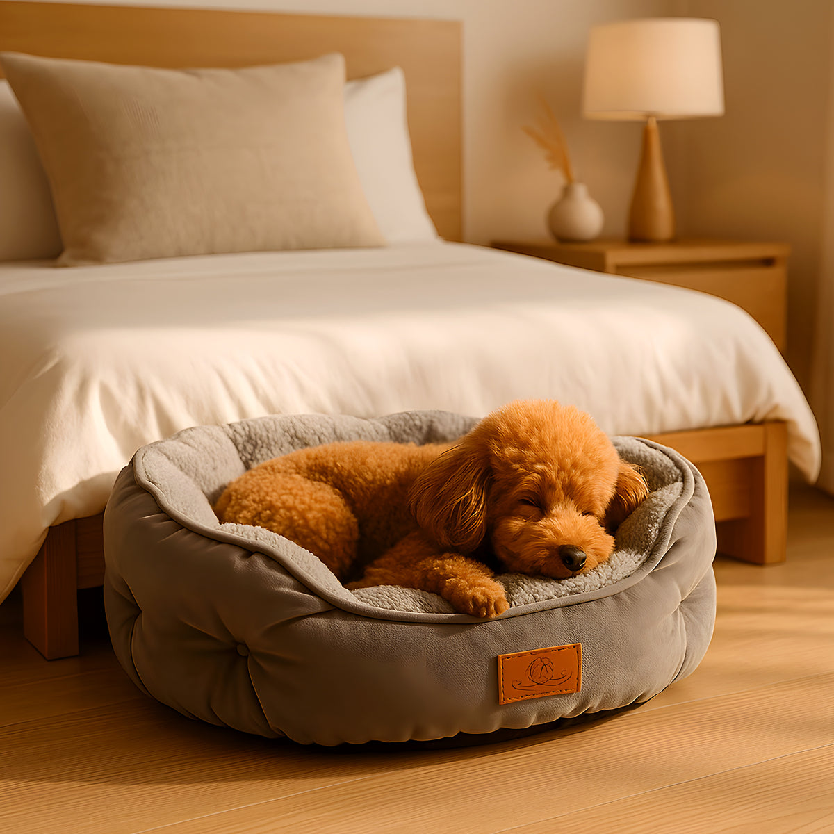 Panier en velours qui garde sa forme pour petit chien