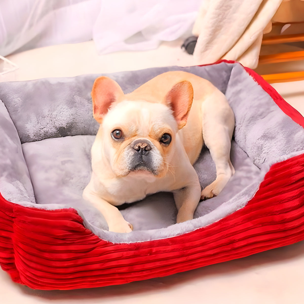 Panier imperméable en velours et Oxford pour chien, S à L