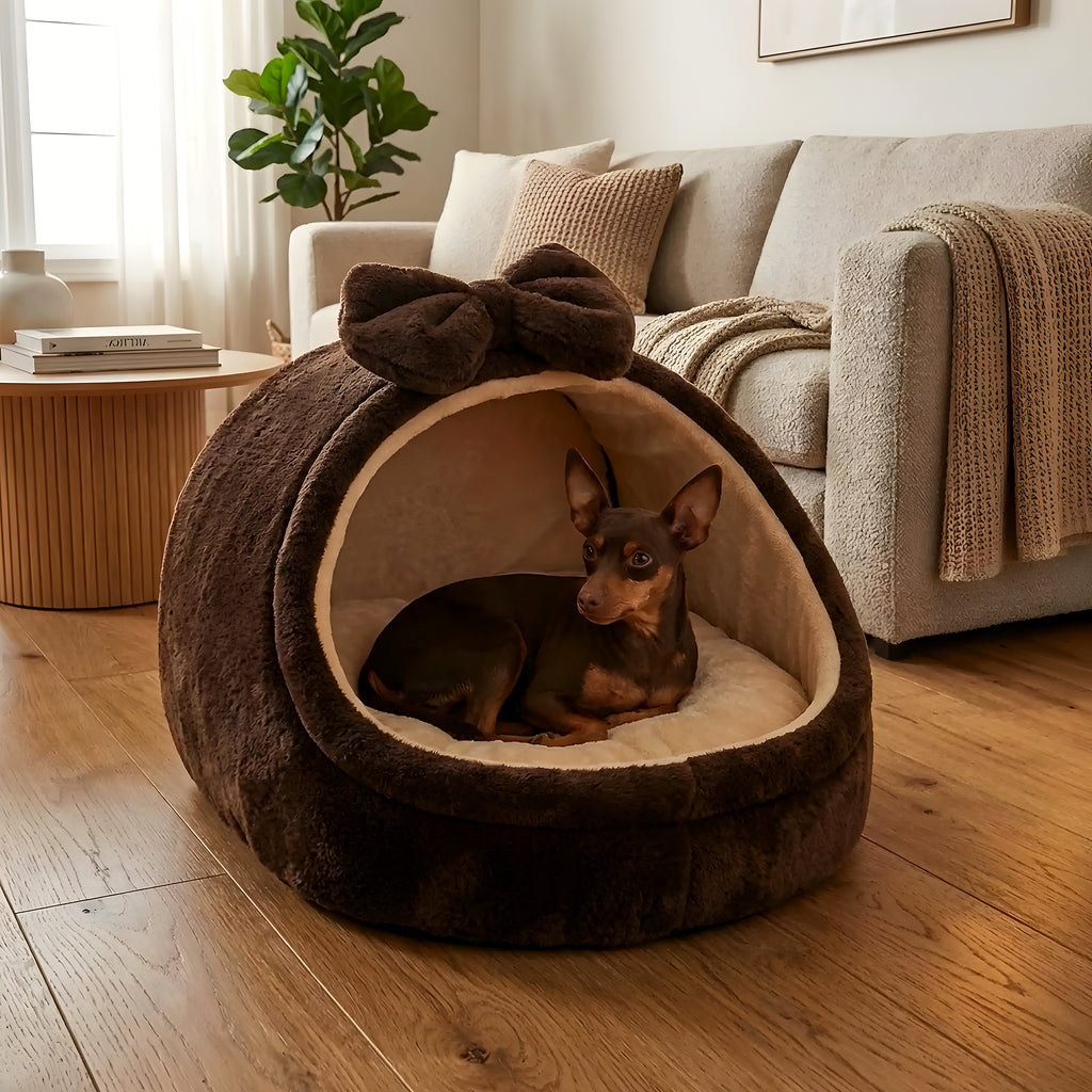 Panier niche en arche 100 % coton pour petit chien