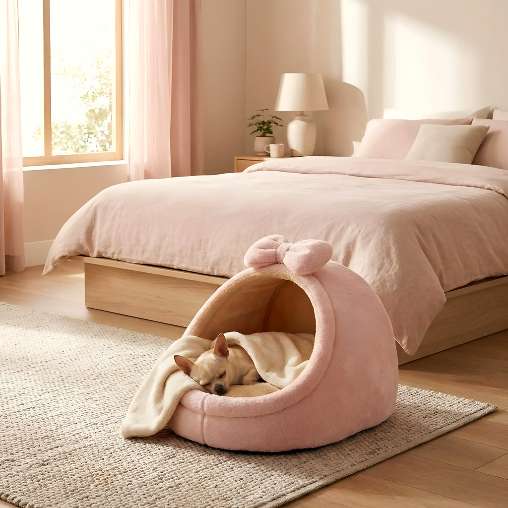 Panier niche en arche 100 % coton pour petit chien